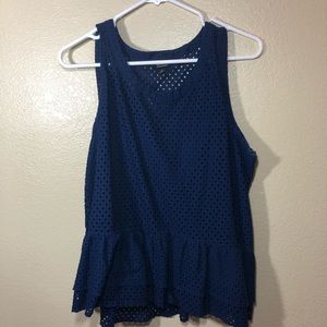 A.n.a sleeveless navy blue top